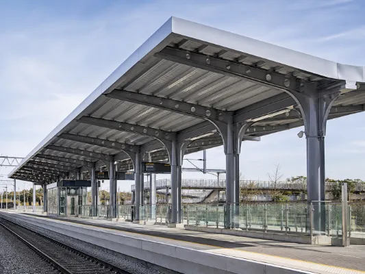 Station canopies steel project application